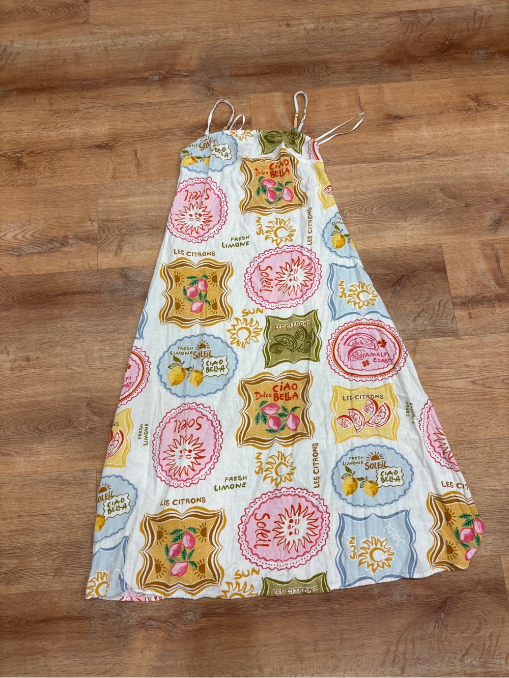 Women’s Lemon-Print Maxi Sundress in Multi